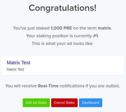 Presearch Matrix Success