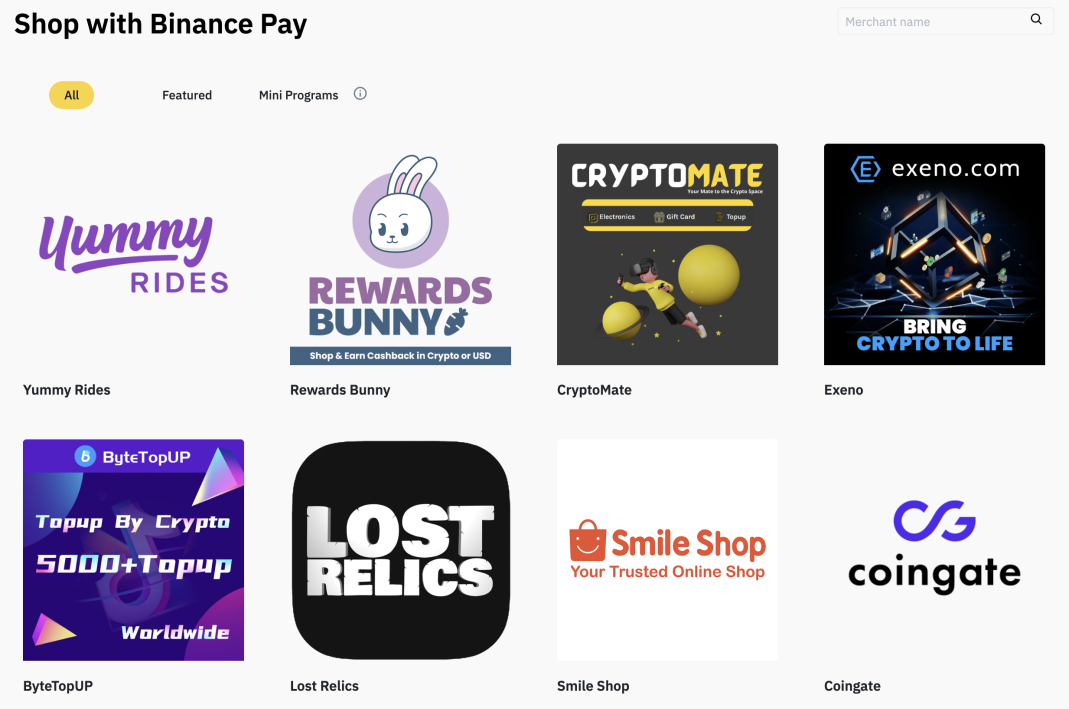 Binance crypto marketplace shop