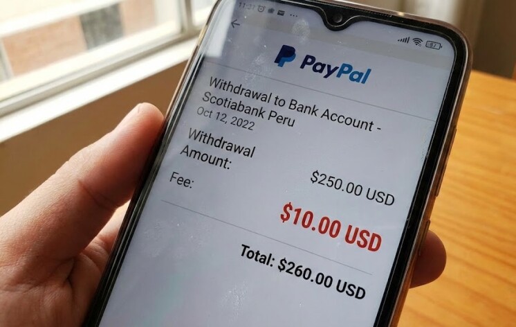 A harsh reality check: this screenshot shows the $10 fee charged me by PayPal for withdrawing funds to a Peruvian bank account, one of the main driver for freelancers switching to crypto solutions.