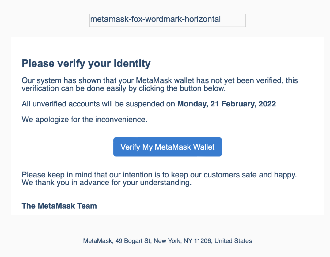 Metamask phishing scam
