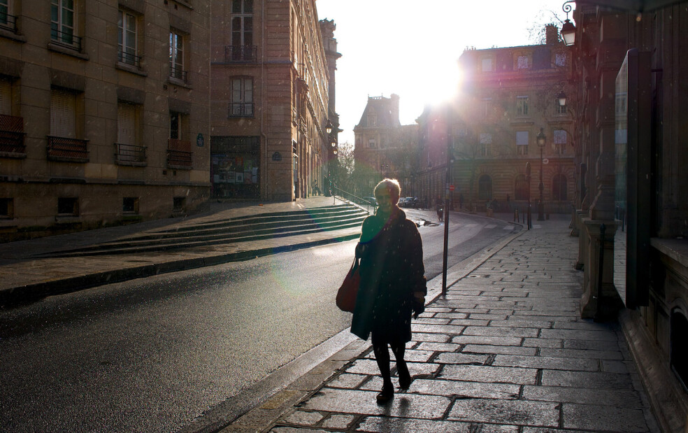 Lady in Rain in Paris