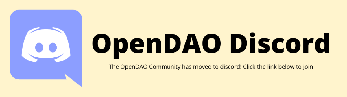 The OpenDAO community has moved to discord!