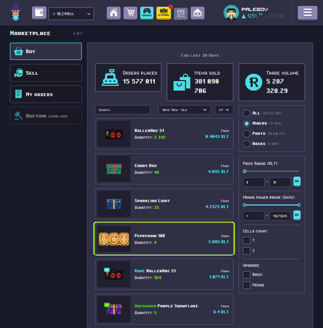 RollerCoin - Marketplace lucky discount crypto miner