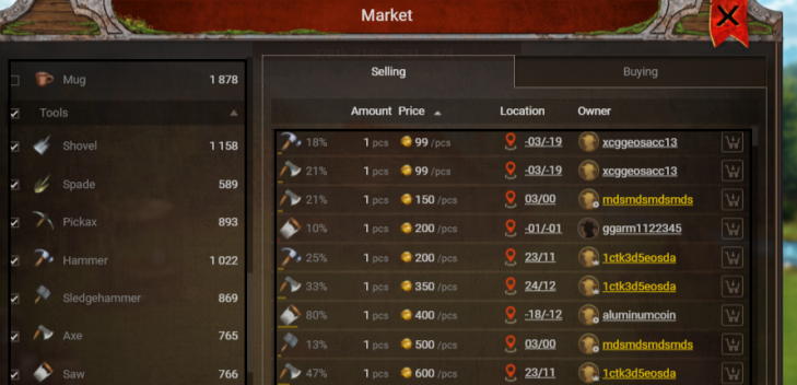 Used Tool Prices