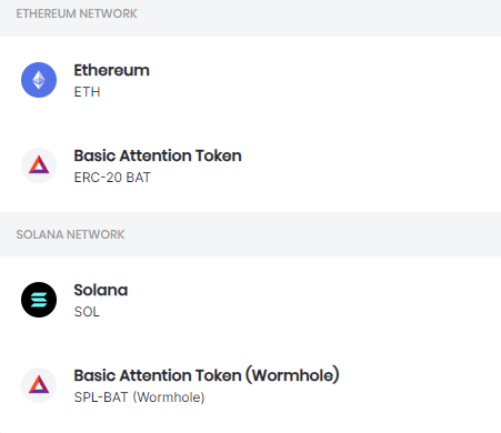 Available networks
