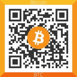 Image displaying a Bitcoin QR code. Made with https://cwaqrgen.com