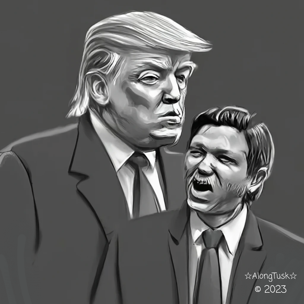 Donald Trump and Ron DeSantis by Along Tusk