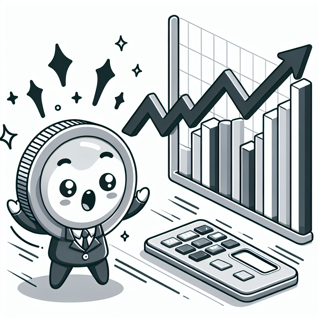 Amazed coin looking at chart