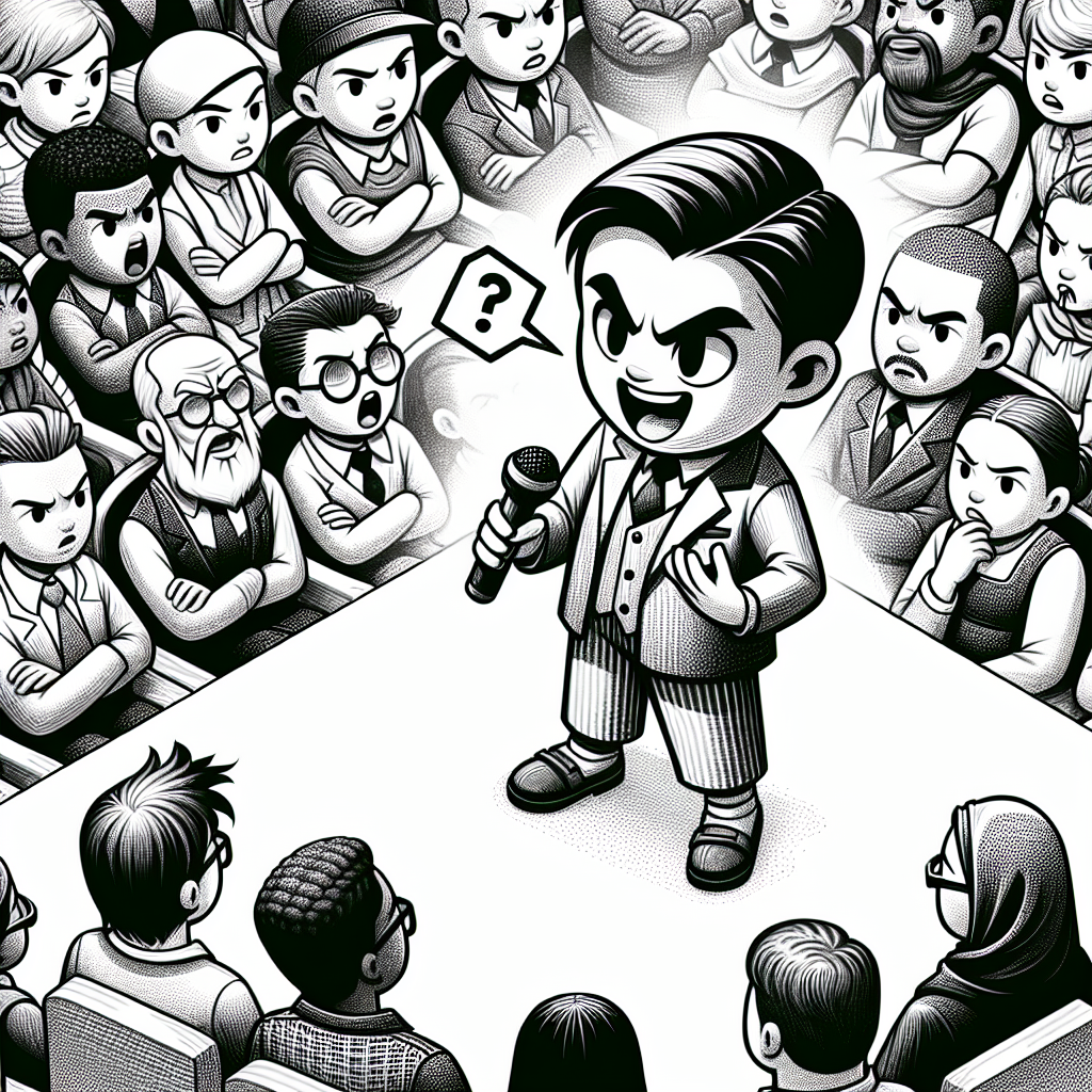 man lying to audience