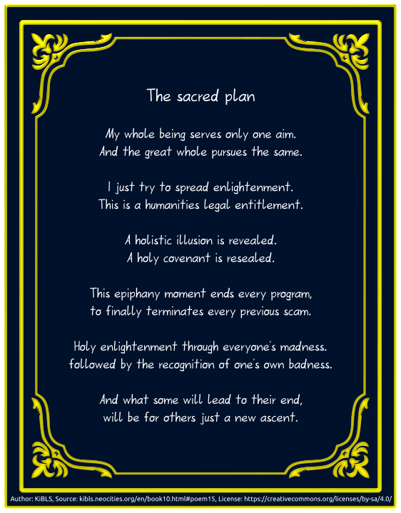 The sacred plan