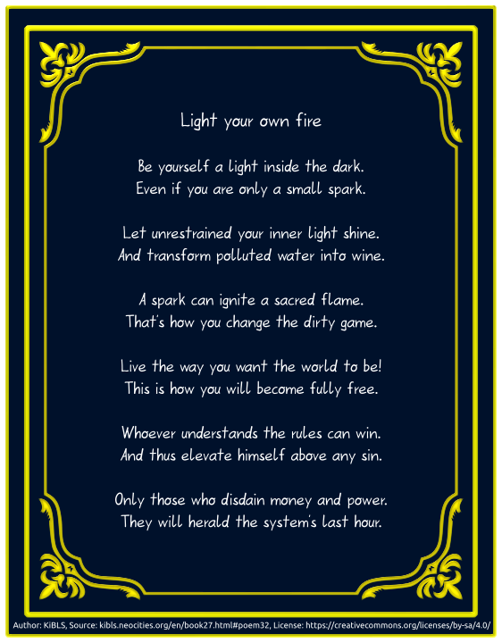 Light your own fire