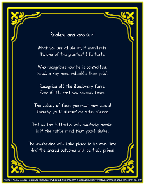 Realize and awaken!