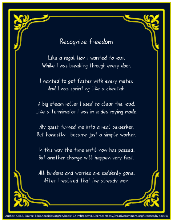Recognize freedom