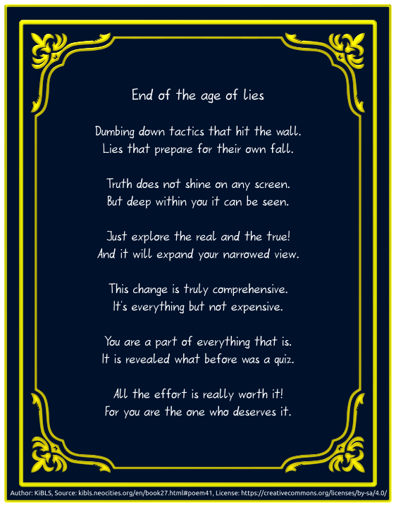 End of the age of lies
