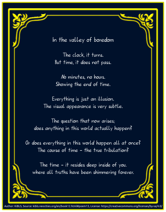 In the valley of boredom