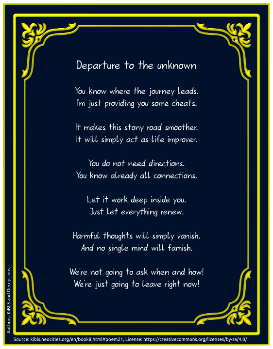 Departure to the unknown