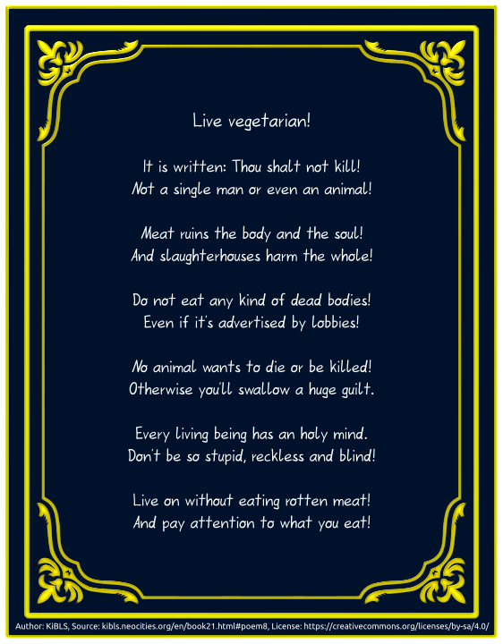 Live vegetarian!