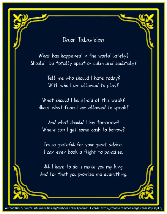Dear television