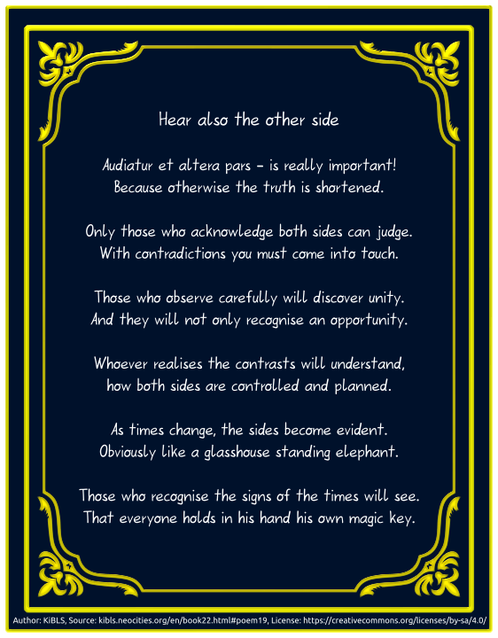 Hear also the other side