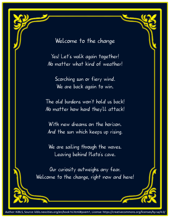 Welcome to the change