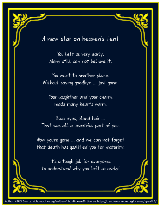 A new star on heaven's tent
