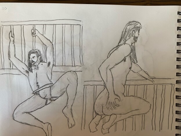 two 10-minute sketches of Lalo - Pencil