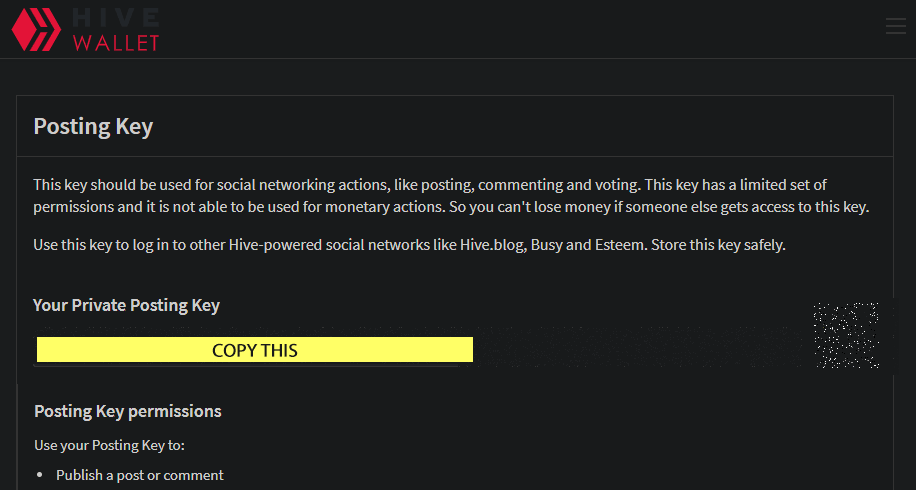 Image of Private Posting Key
