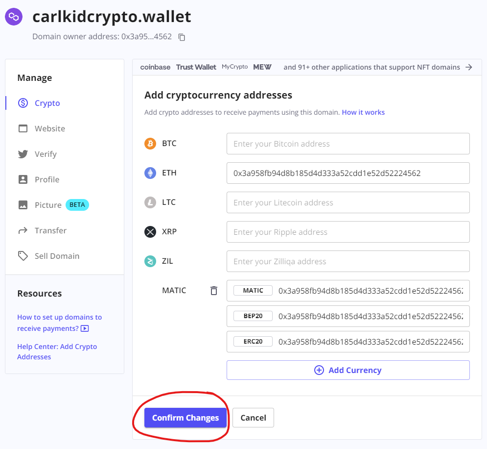 add wallets