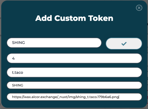 SHING Add Custom Token