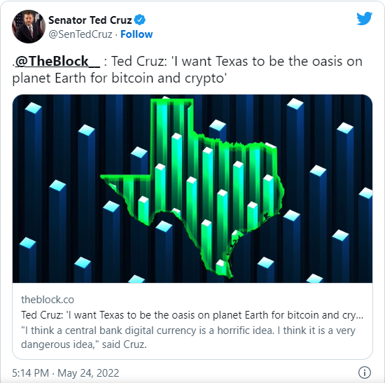 The tweet of Sen. Cruz