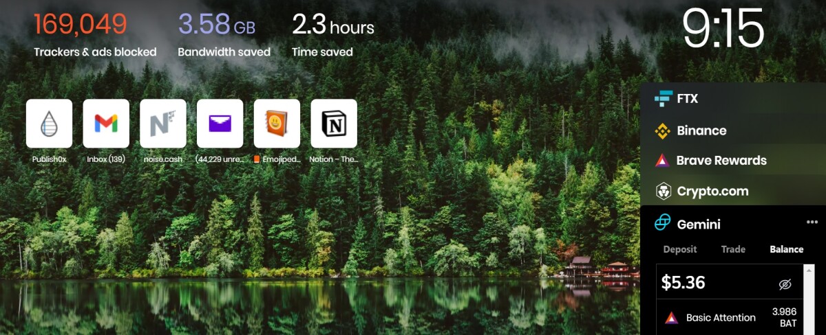 Brave Browser Homepage