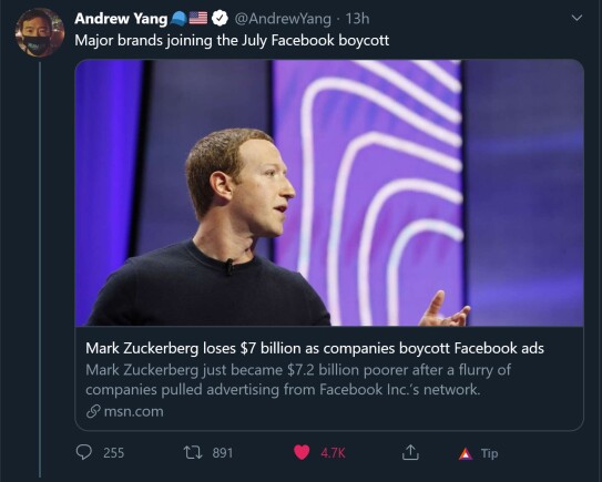 andrew yang tweet
