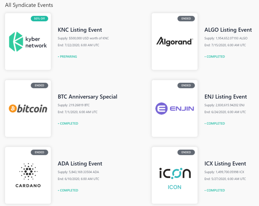 The syndicate last listings