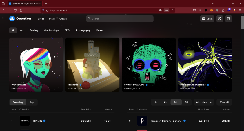 OpenSea with VPN on