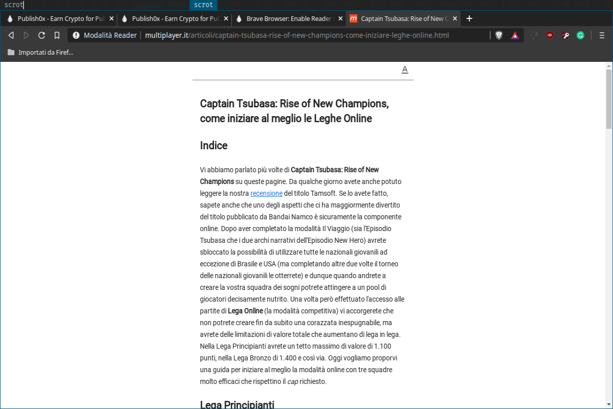 Pagina ottimizzata per la lettura