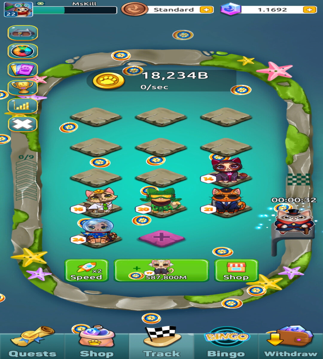 Screenshot of Gameplay in Crypto Cats