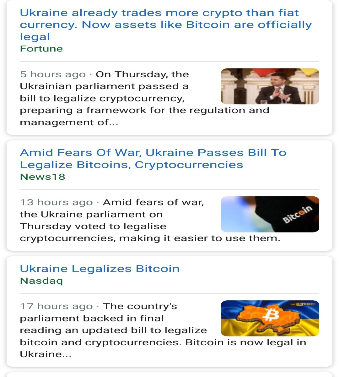 screenshot from Google news