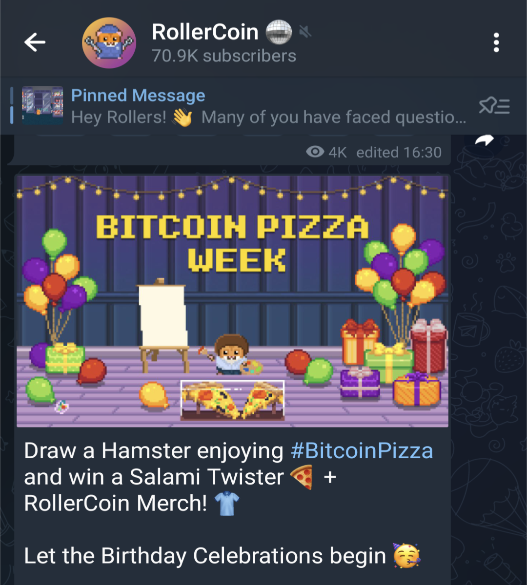 Bitcoin Pizza Day offers at Rollercoin