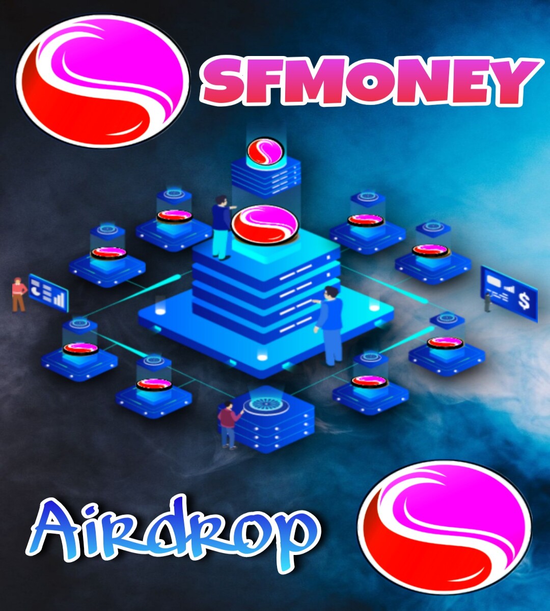 SFMoney Airdrop Crypto graphics by The Crypto Ladies www.thecryptoladies.com