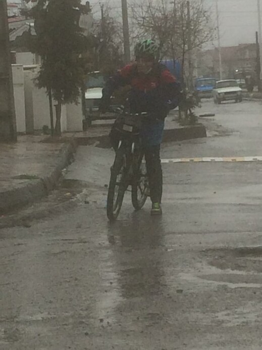 cycling in heavy rain