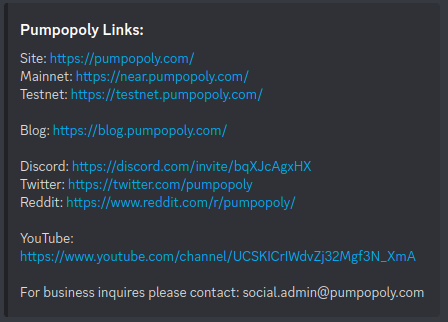 Info about Pumpopoly posted at Pumpopoly DIscord server