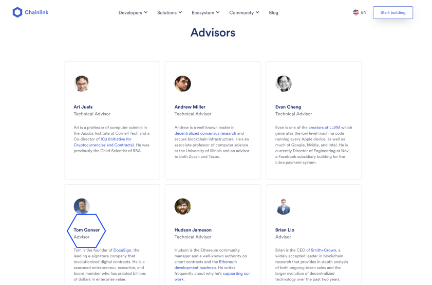 T. Gonser Chainlink Advisor