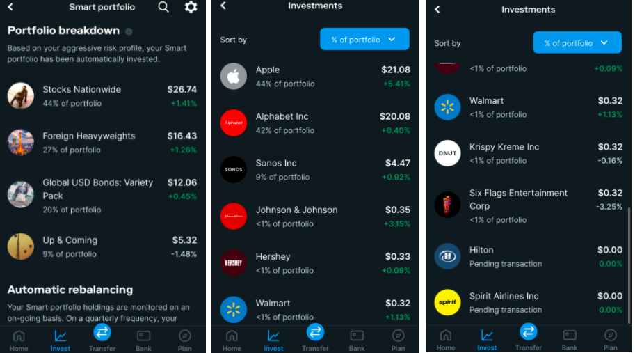 Snapshot from Stash App