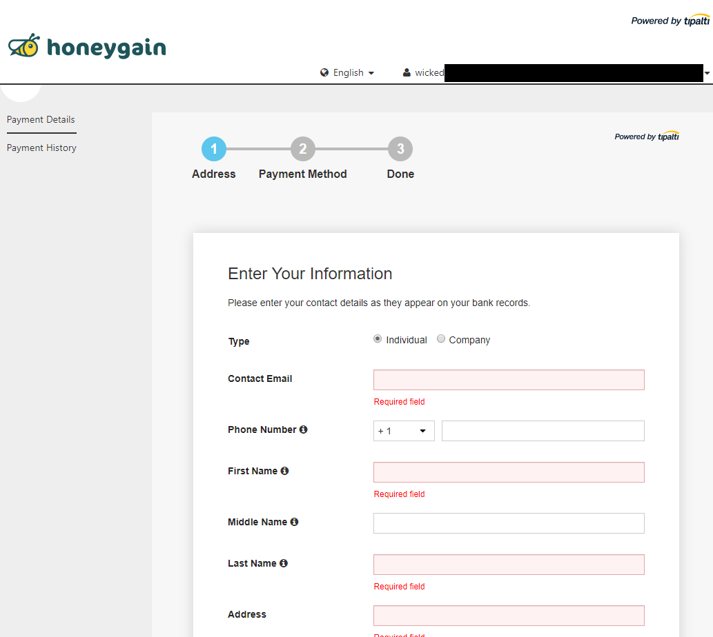 HG 6 Payment Details