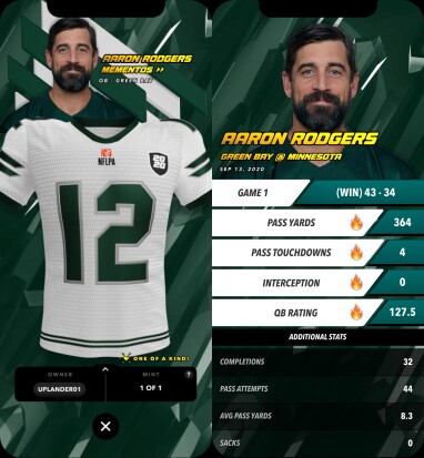 aaron rodgers upland legits nft