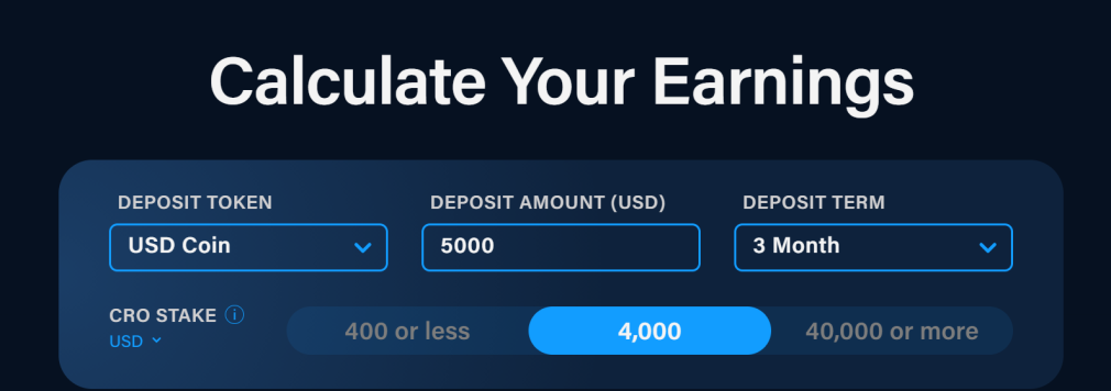 Crypto.com Earn Feature