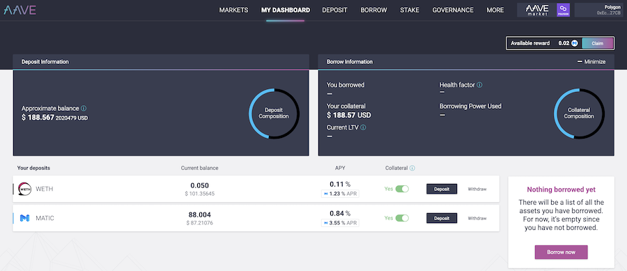 defi, polygon, money market