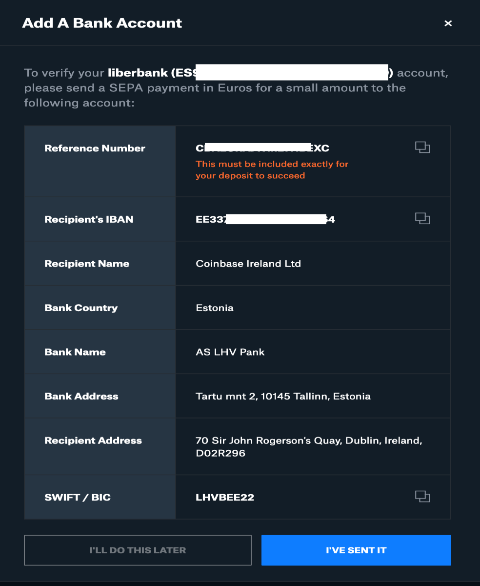 coinbase bank account verify 2