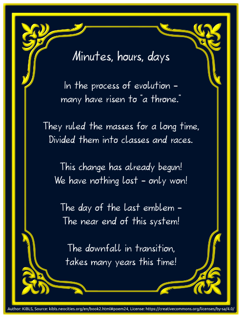 Minutes, hours, days