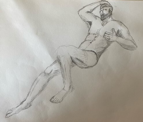 Figmod reclining - 20 minute timed pencil sketch